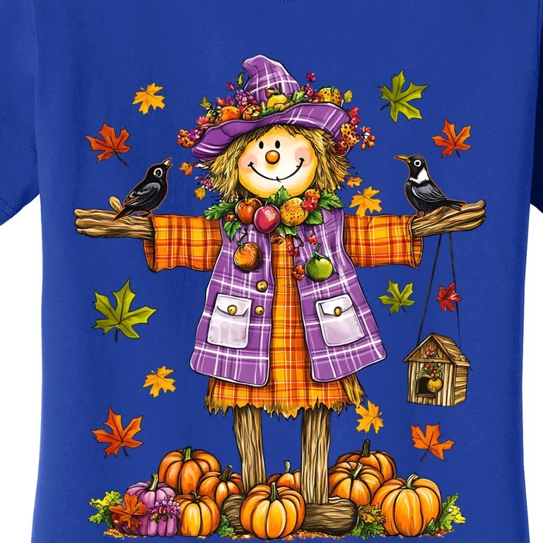 Scarecrow Autumn Fall Season Pumpkin Thanksgiving Halloween Gift Women's T-Shirt