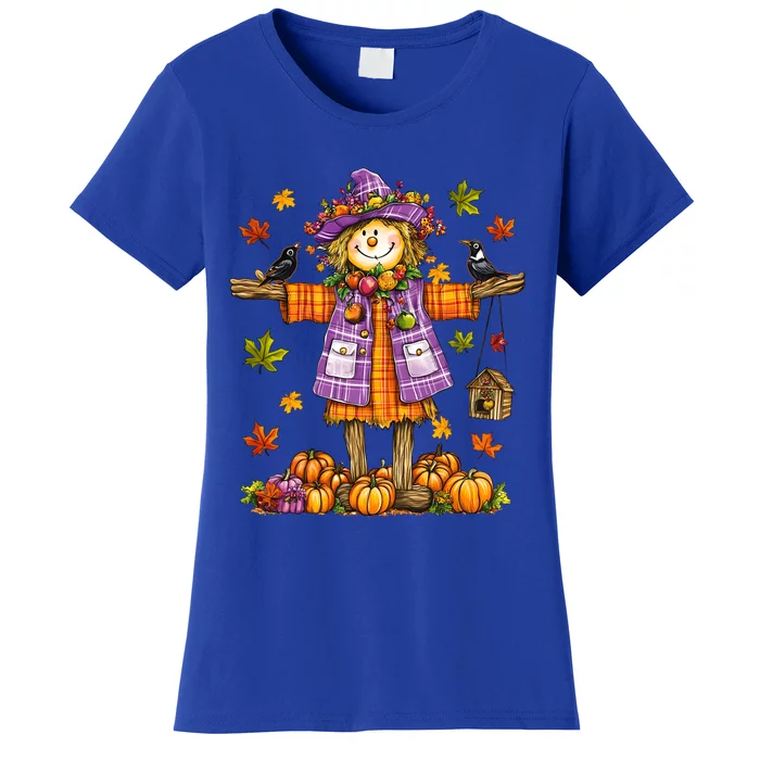 Scarecrow Autumn Fall Season Pumpkin Thanksgiving Halloween Gift Women's T-Shirt