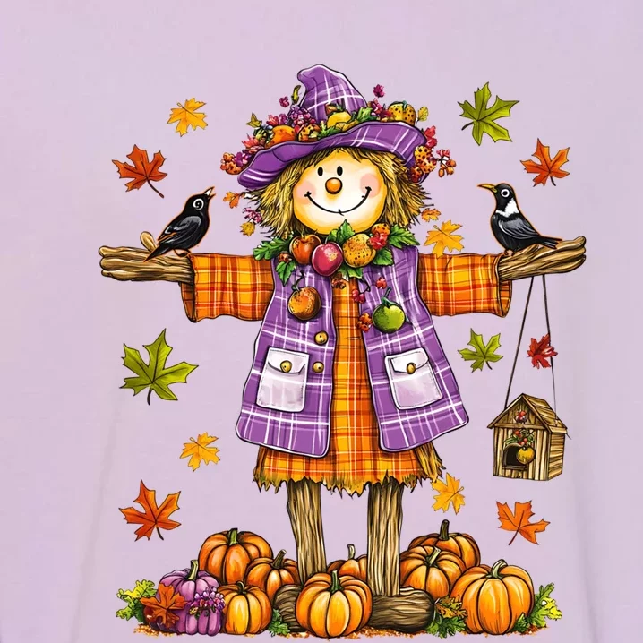 Scarecrow Autumn Fall Season Pumpkin Thanksgiving Halloween Gift Garment-Dyed Sweatshirt