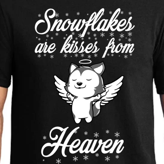 Snowflakes Are From Heaven Quote For Husky Lovers Gift Pajama Set