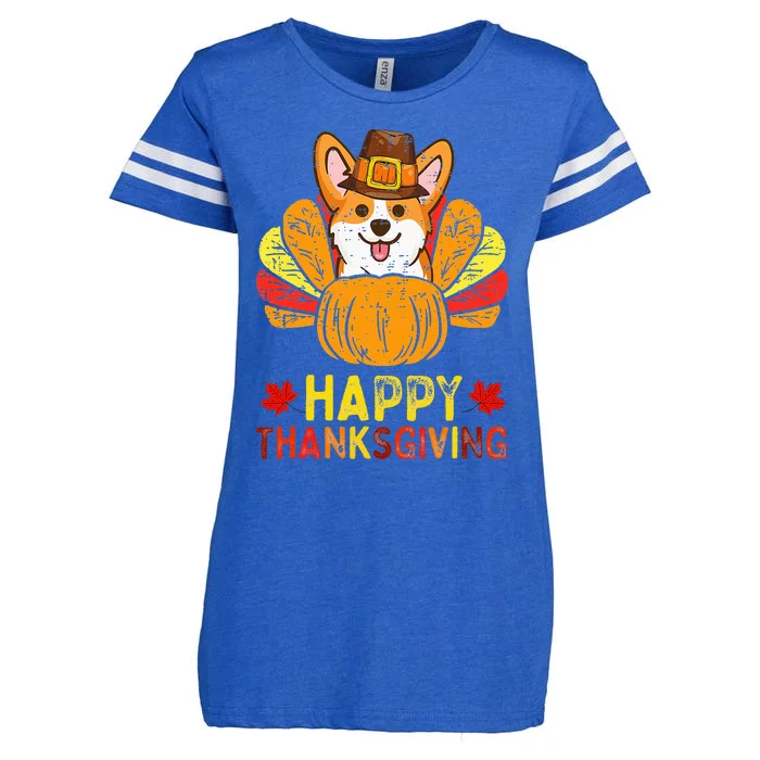 Scarecrow Autumn Fall Leaves Thanksgiving Halloween Enza Ladies Jersey Football T-Shirt