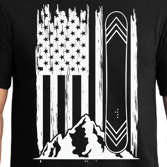 Snowboarding American Flag Pajama Set