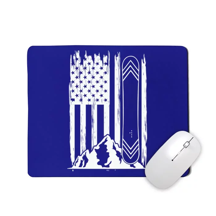 Snowboarding American Flag Mousepad