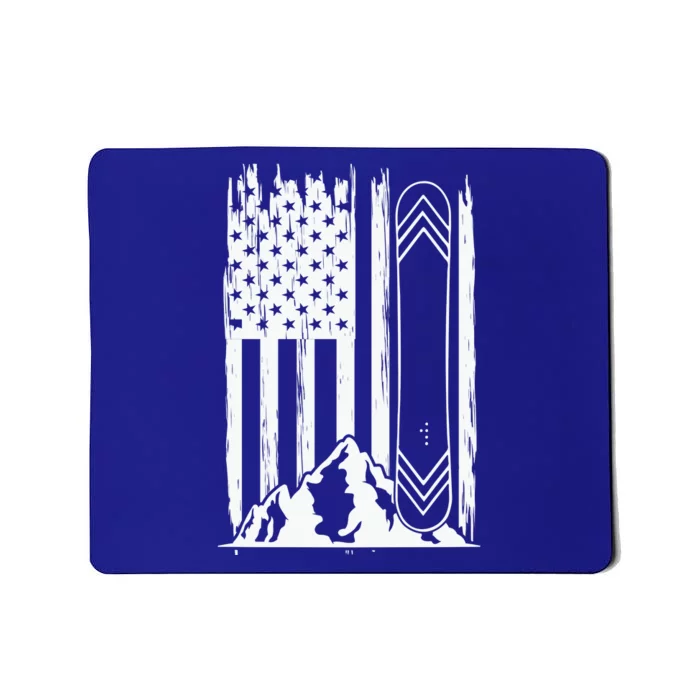 Snowboarding American Flag Mousepad