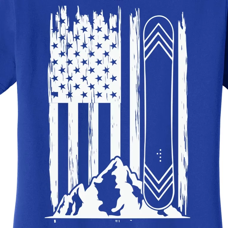 Snowboarding American Flag Women's T-Shirt