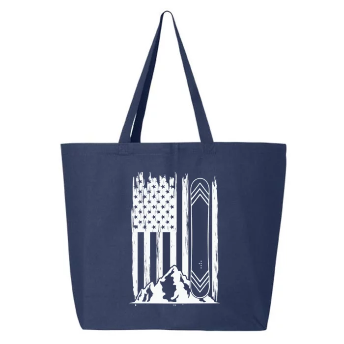 Snowboarding American Flag 25L Jumbo Tote