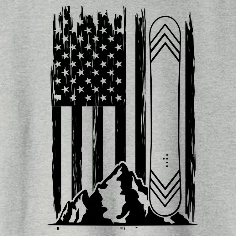 Snowboarding American Flag Women's Crop Top Tee