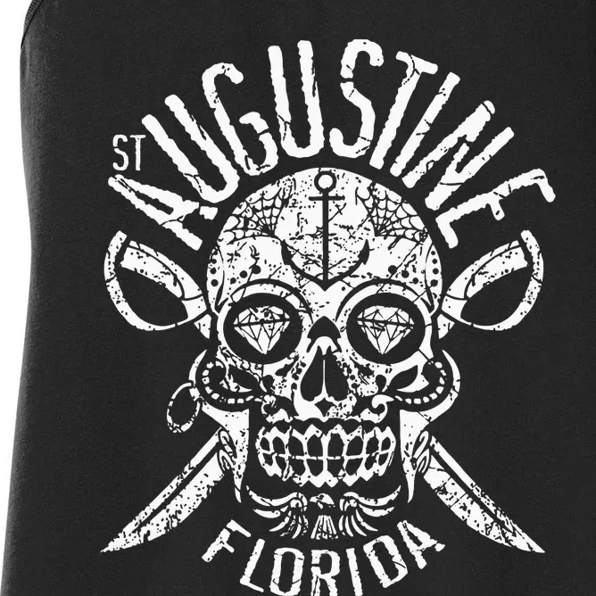 St. Augustine Florida Halloween Sugar Skull Day Of The Dead Women's Racerback Tank