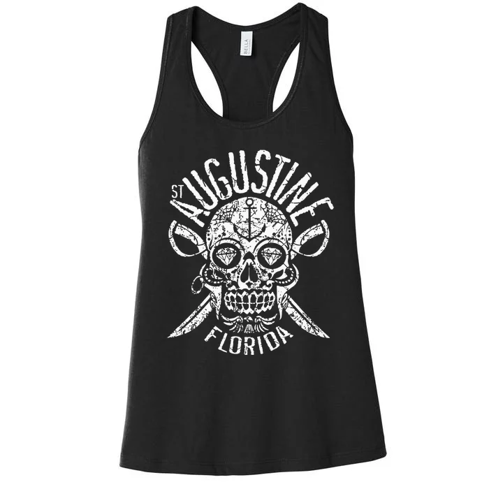 St. Augustine Florida Halloween Sugar Skull Day Of The Dead Women's Racerback Tank