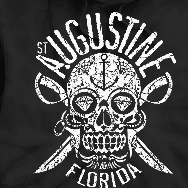 St. Augustine Florida Halloween Sugar Skull Day Of The Dead Tie Dye Hoodie