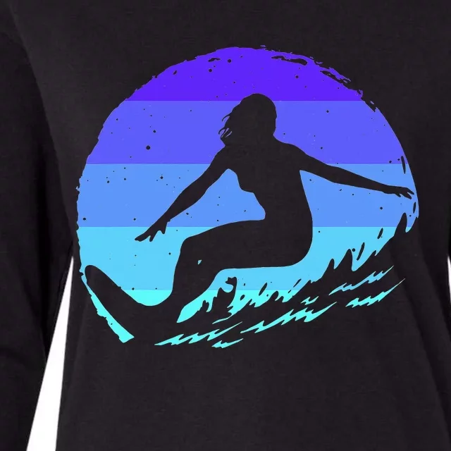 Surf Art For  Beach Surfer Hawaiian Wave Surfing Womens Cotton Relaxed Long Sleeve T-Shirt