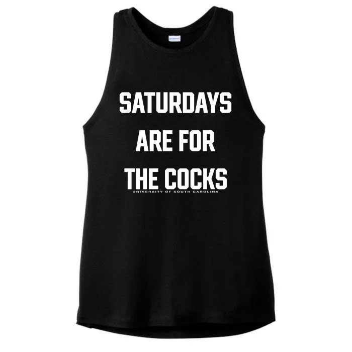 Saturdays Are For The Cocks Ladies Tri-Blend Wicking Tank