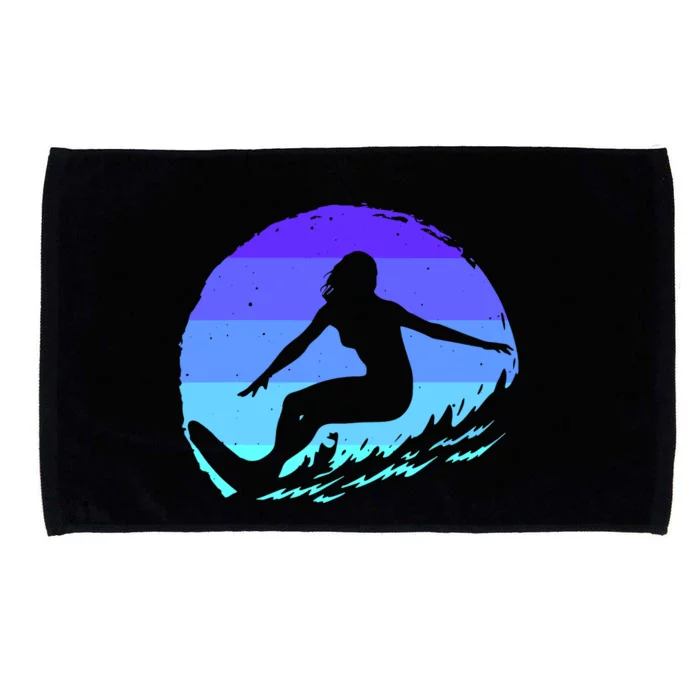 Surf Art For Women Beach Surfer Hawaiian Wave Surfing Microfiber Hand Towel