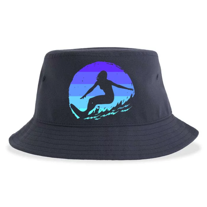 Surf Art For Women Beach Surfer Hawaiian Wave Surfing Sustainable Bucket Hat