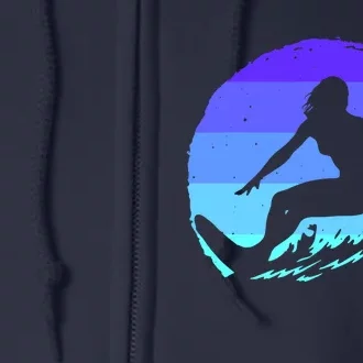 Surf Art For Women Beach Surfer Hawaiian Wave Surfing Full Zip Hoodie