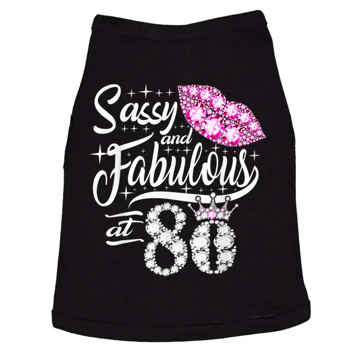 Sassy and fabulous at 80 Years Old 80th Birthday crown lips Doggie Tank