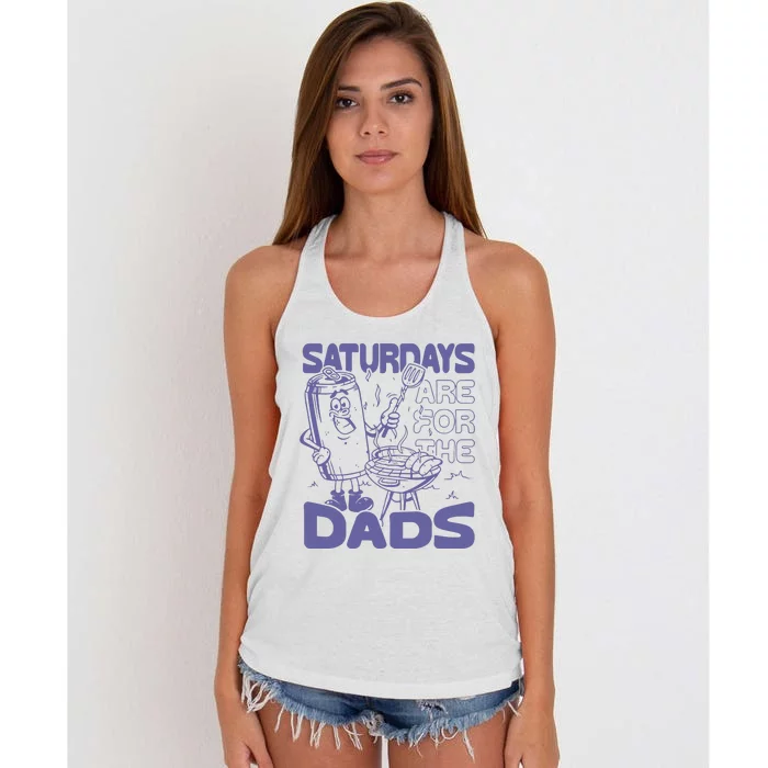 Saturdays Are For The Dads Grill Women's Knotted Racerback Tank