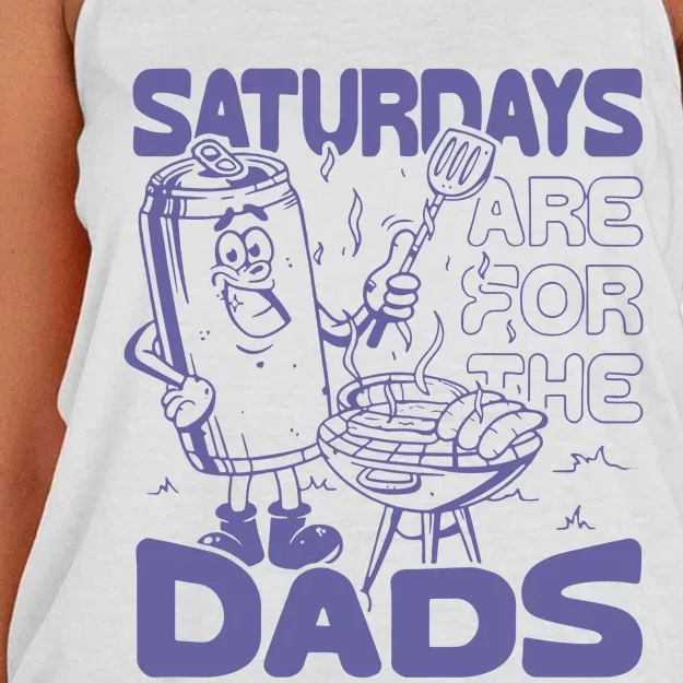 Saturdays Are For The Dads Grill Women's Knotted Racerback Tank