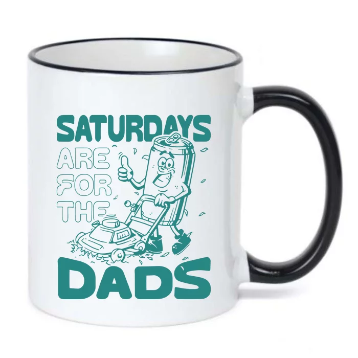 Saturdays Are For The Dads Mow Black Color Changing Mug