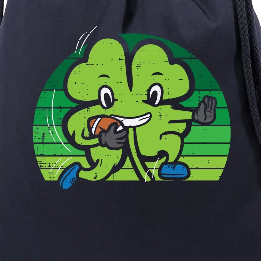 Shamrock American Football St Patricks Day Gift Drawstring Bag