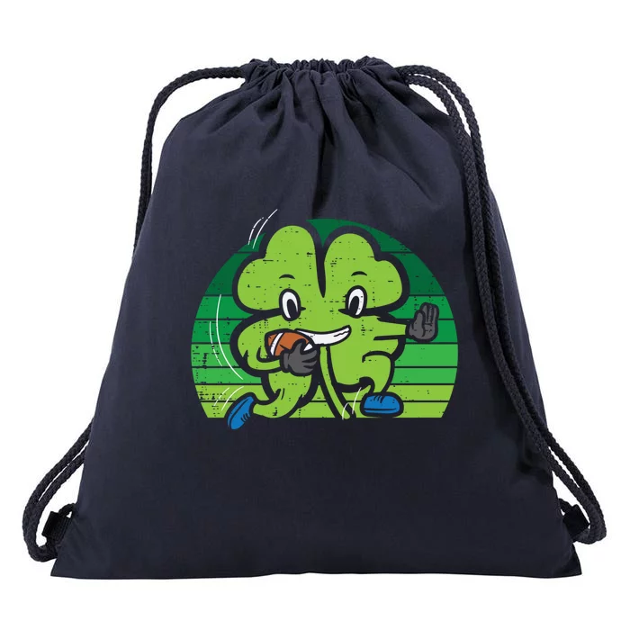 Shamrock American Football St Patricks Day Gift Drawstring Bag