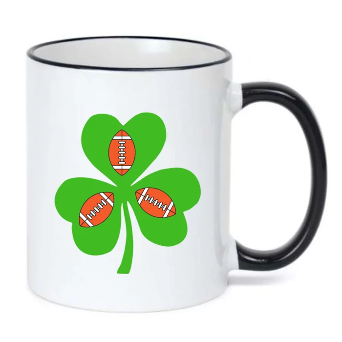 Shamrock American Football St Patrick's Day Funny Meaningful Gift Black Color Changing Mug