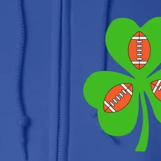 Shamrock American Football St Patrick's Day Funny Meaningful Gift Full Zip Hoodie