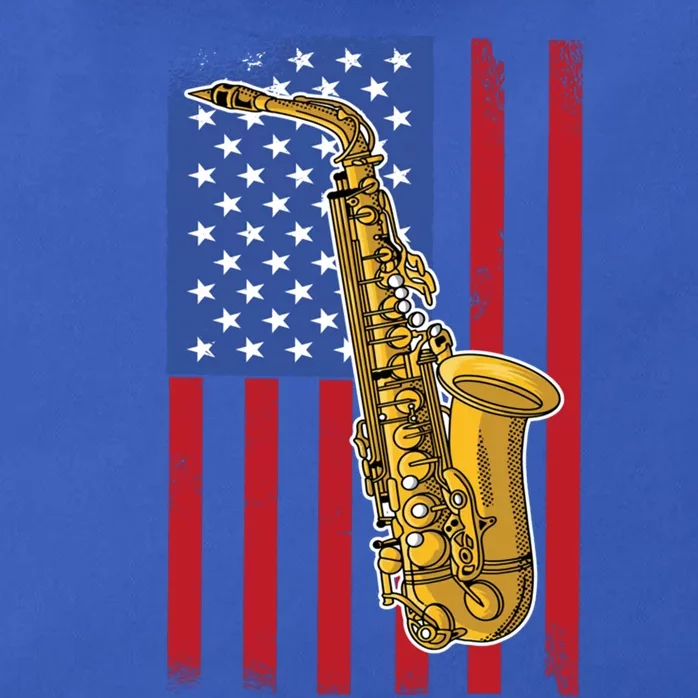 Saxophone American Flag 4th Of July Musical Instrut Cool Gift Zip Tote Bag