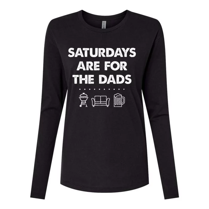 Saturdays Are For The Dads Fathers Day New Dad Gift Womens Cotton Relaxed Long Sleeve T-Shirt