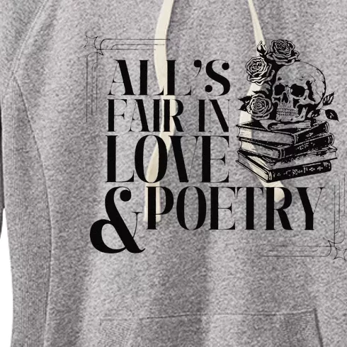 Skull AllS Fair In Love & Poetry Women's Fleece Hoodie