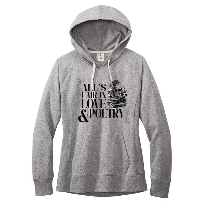 Skull AllS Fair In Love & Poetry Women's Fleece Hoodie