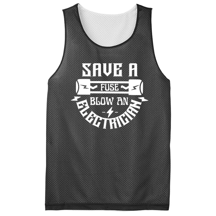 Save A Fuse Blow An Electrician Mesh Reversible Basketball Jersey Tank