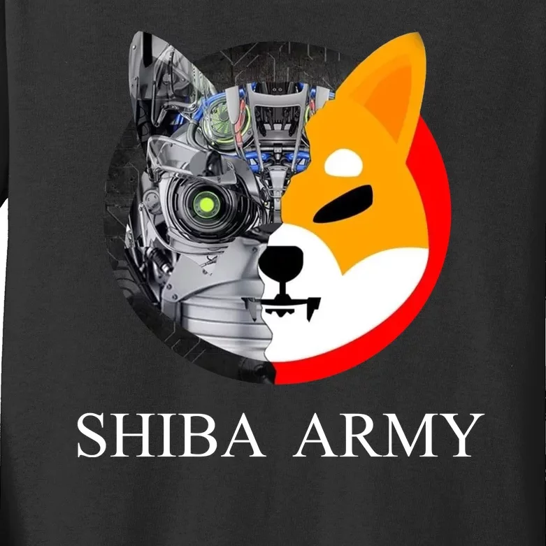 Shiba Army Fox Logo Terminator Kids Long Sleeve Shirt