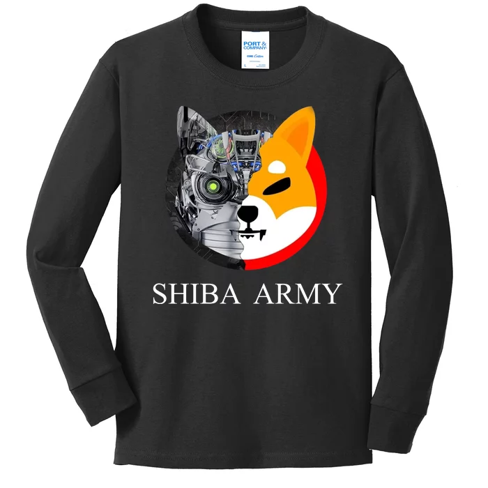 Shiba Army Fox Logo Terminator Kids Long Sleeve Shirt