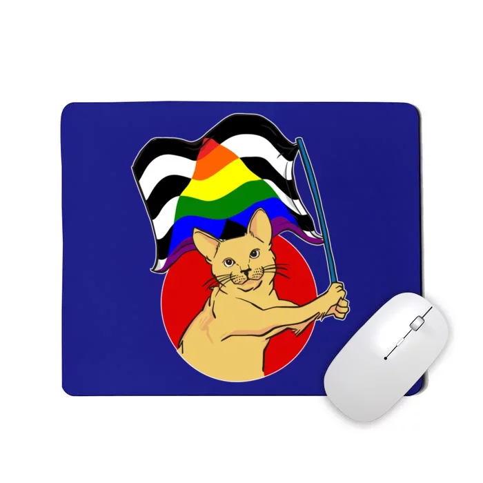 Straight Ally Flag Cat Sexual Identity Nonbinary Love Cool Gift Mousepad