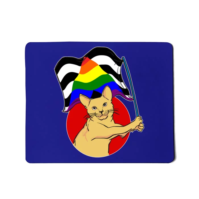 Straight Ally Flag Cat Sexual Identity Nonbinary Love Cool Gift Mousepad