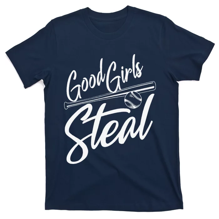 Softball Art For Women Good Girl Steal Baseball Pitcher T-Shirt