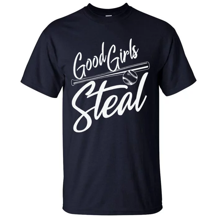 Softball Art For Women Good Girl Steal Baseball Pitcher Tall T-Shirt