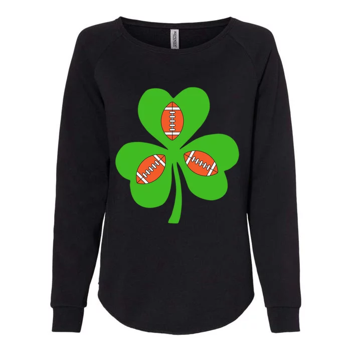 Shamrock American Football St Patrick's Day Funny Gift Womens California Wash Sweatshirt