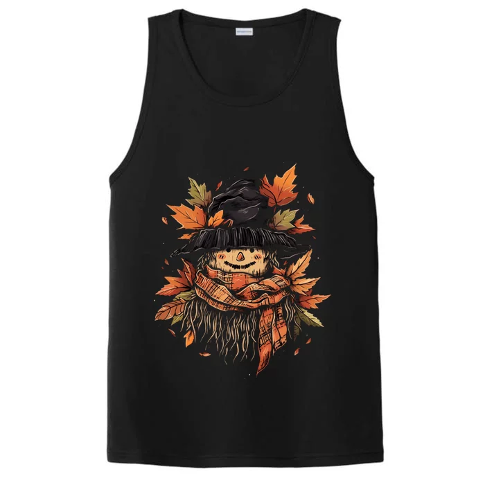 Scarecrow Autumn Fall Leaves Thanksgiving Halloween Performance Tank