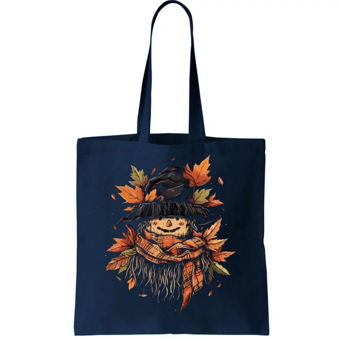 Scarecrow Autumn Fall Leaves Thanksgiving Halloween Tote Bag