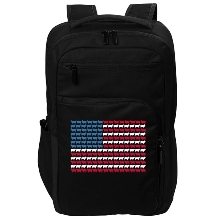 S.H..E.E.P.. American Flag Design Sheep Impact Tech Backpack