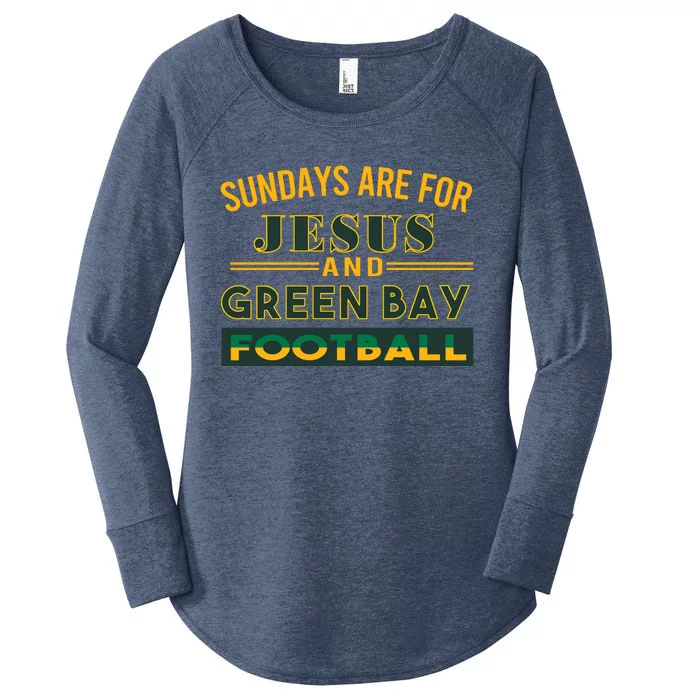 Sundays Are For Jesus And Green Bay Football Women's Perfect Tri Tunic Long Sleeve Shirt