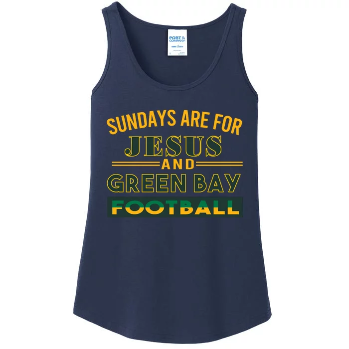 Sundays Are For Jesus And Green Bay Football Ladies Essential Tank