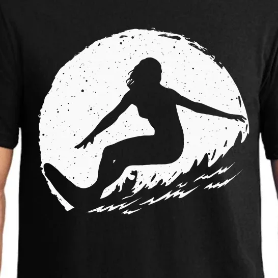 Surf Art For Women Beach Surfer Hawaiian Wave Surfing Pajama Set