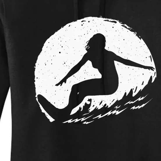 Surf Art For Women Beach Surfer Hawaiian Wave Surfing Women's Pullover Hoodie