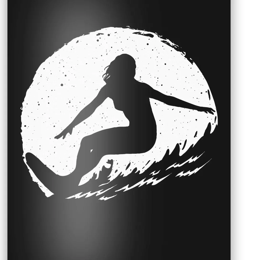 Surf Art For Women Beach Surfer Hawaiian Wave Surfing Poster