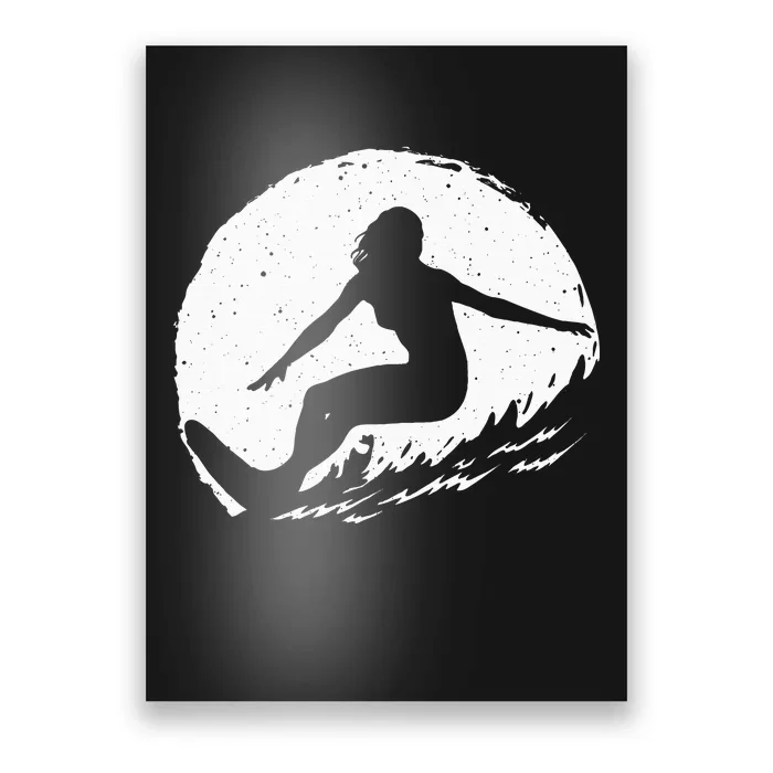 Surf Art For Women Beach Surfer Hawaiian Wave Surfing Poster