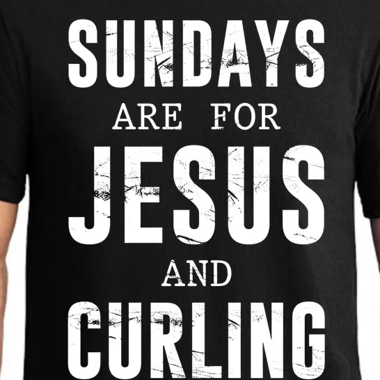 Sundays Are For Jesus And Curling Gift Pajama Set