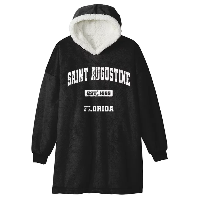 Saint Augustine Florida FL State Vintage Athletic Style Hooded Wearable Blanket